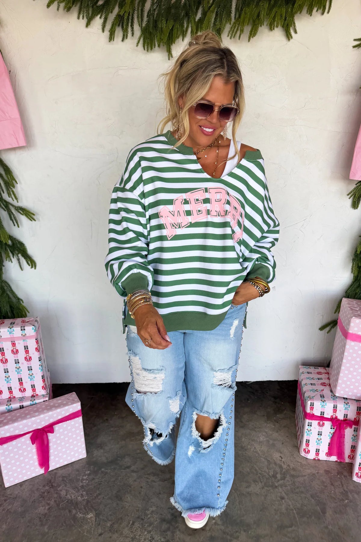 Oversized Preppy Very Merry Pullovers PREO