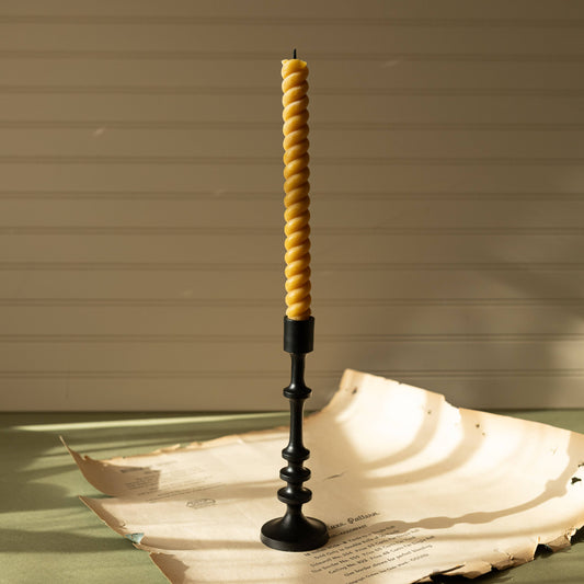 Black Cast Iron Taper Candle Holder