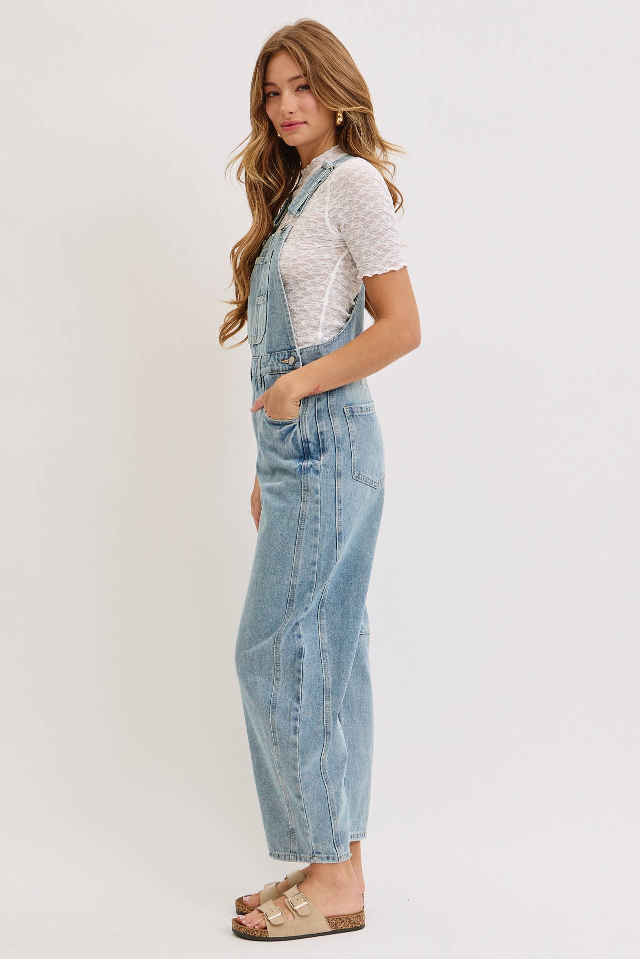 Kristin Barrel Denim Overalls