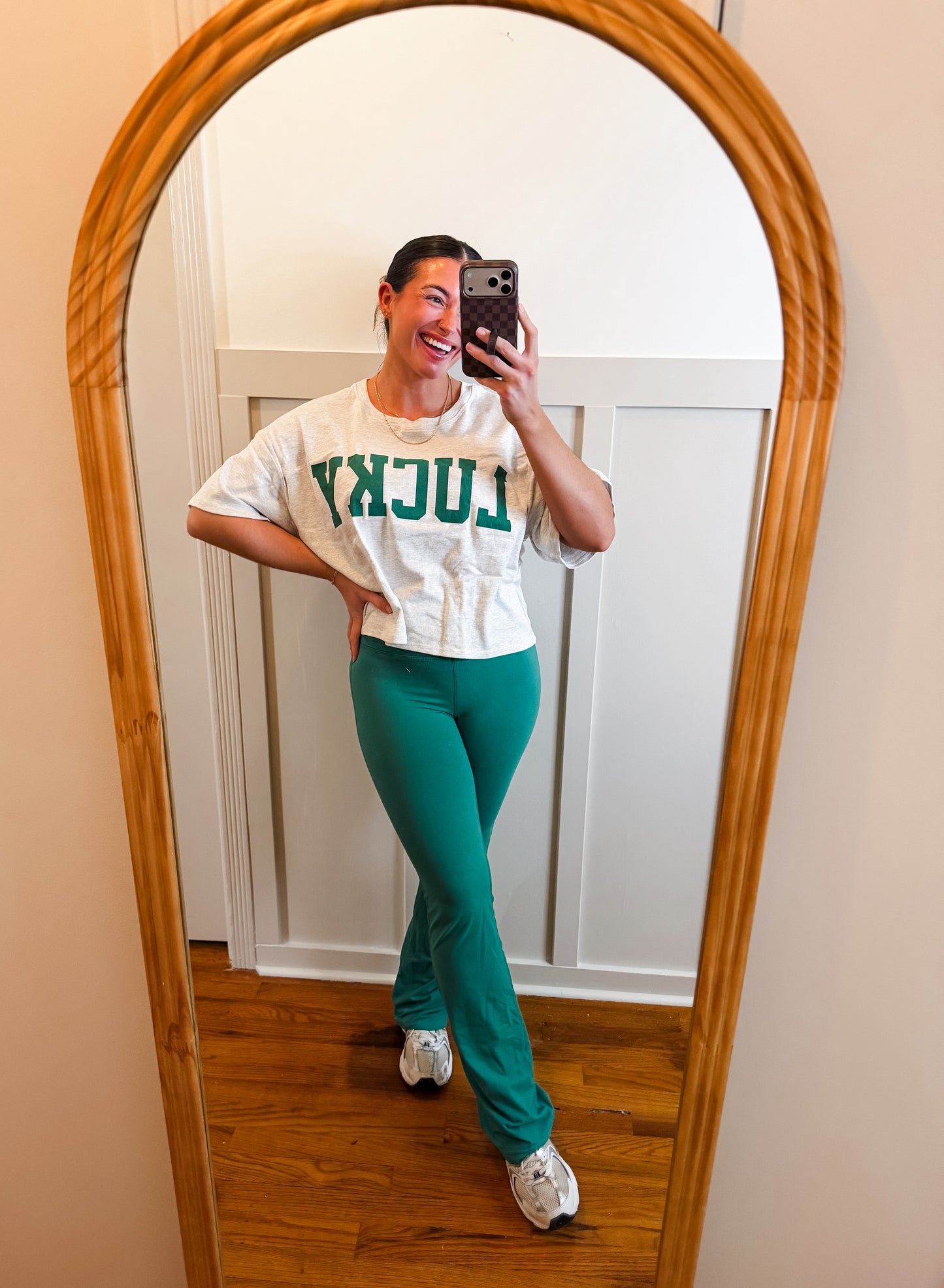 Green Flared Yoga Pants