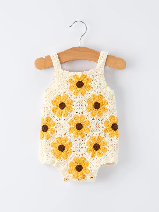 Sunflower Crochet Onesie RTS