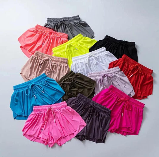 Girl’s Viral Flowy Shorts W/Built in Spandex