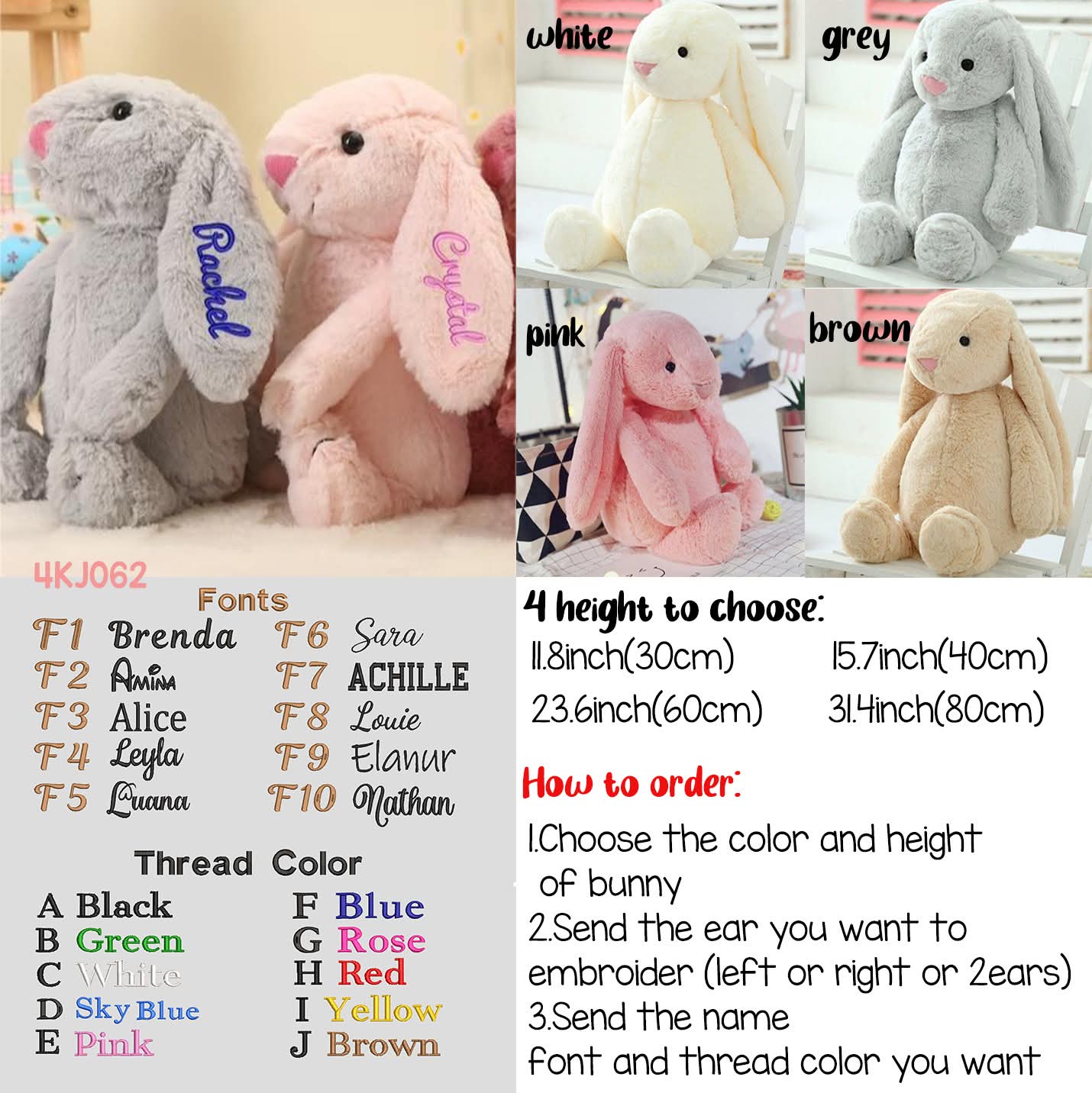 Embroidered Ear Bunny PREO