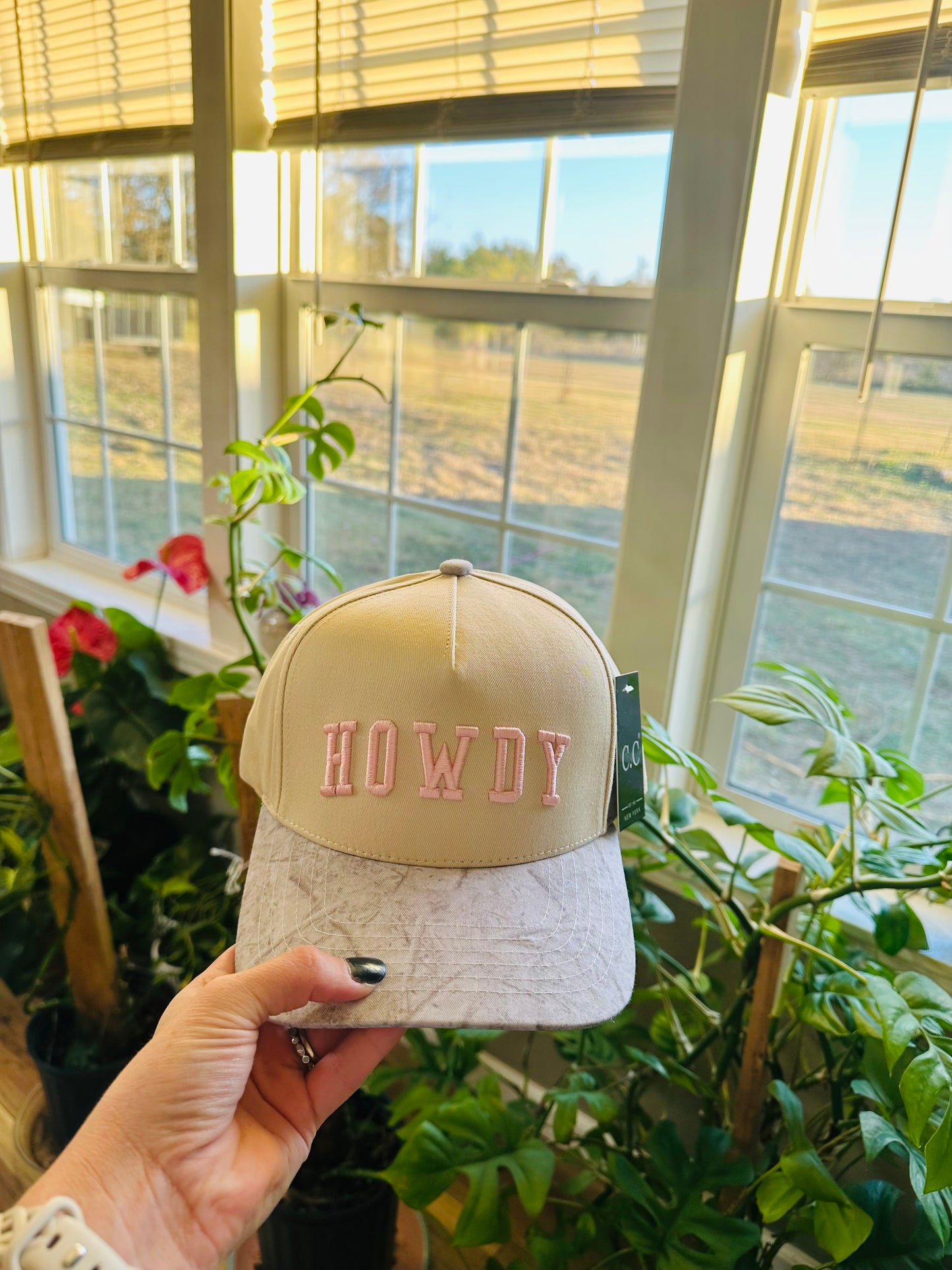 Pink Howdy Camo Embroidered Hat