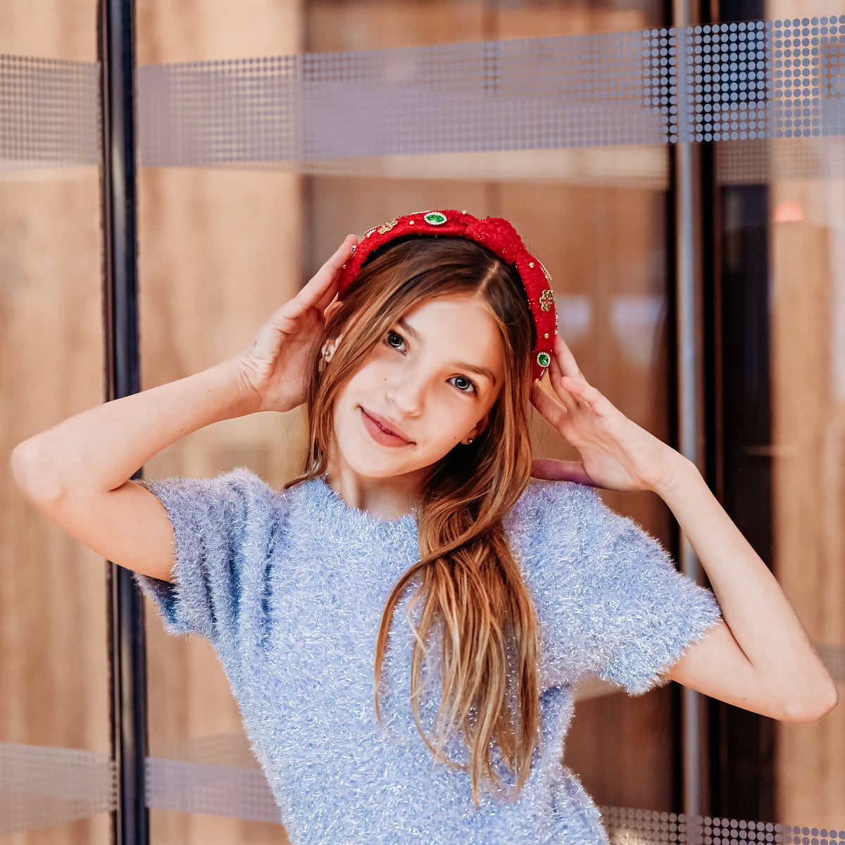 Christmas Tweed Knotted Headband