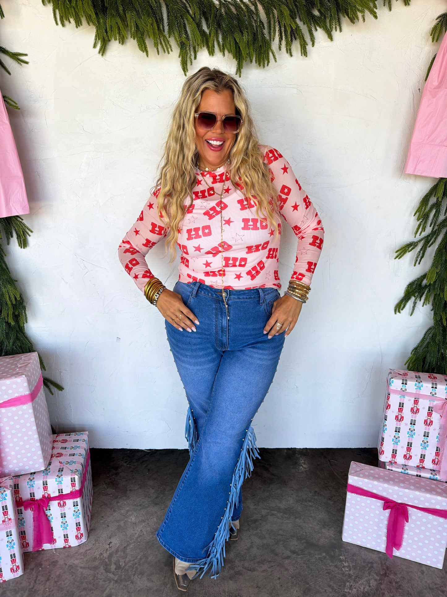 Merry Mesh Christmas Tops PREO