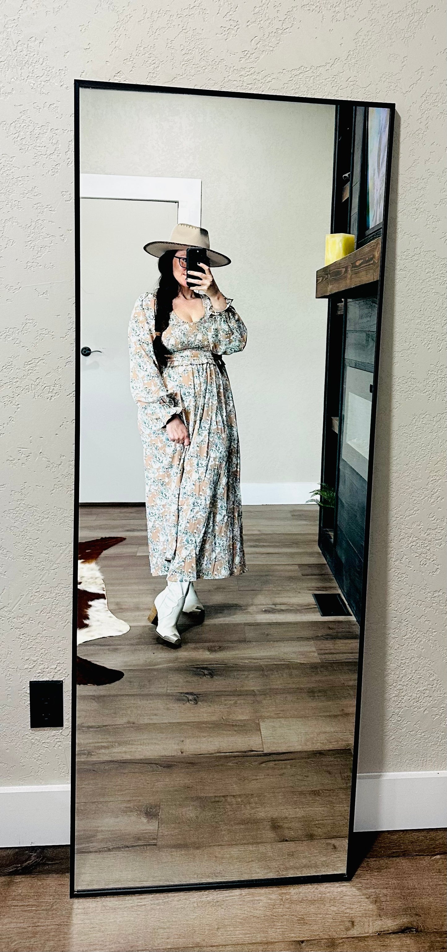 Maple Grove Smocked Long Sleeve Dress RTS