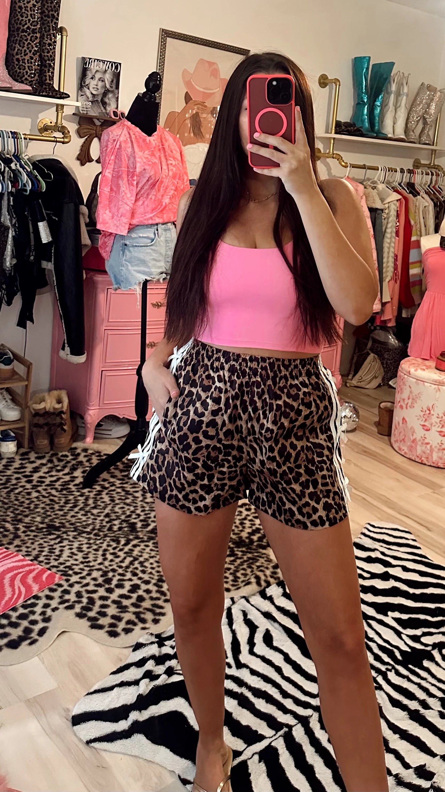 Lilly Leopard Bowknot Shorts PRECLAIM
