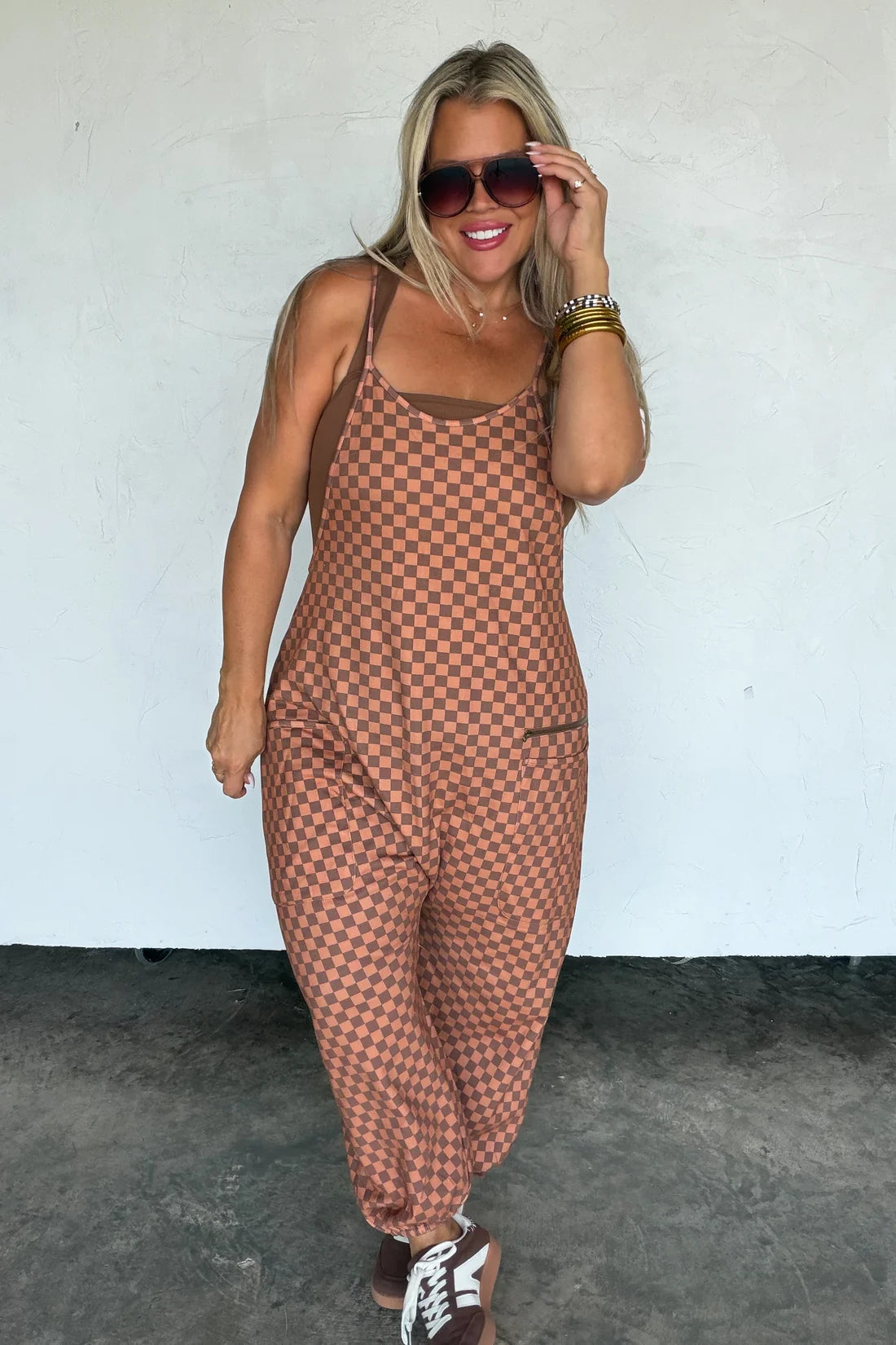 On Repeat Checkered Terry Romper PREO
