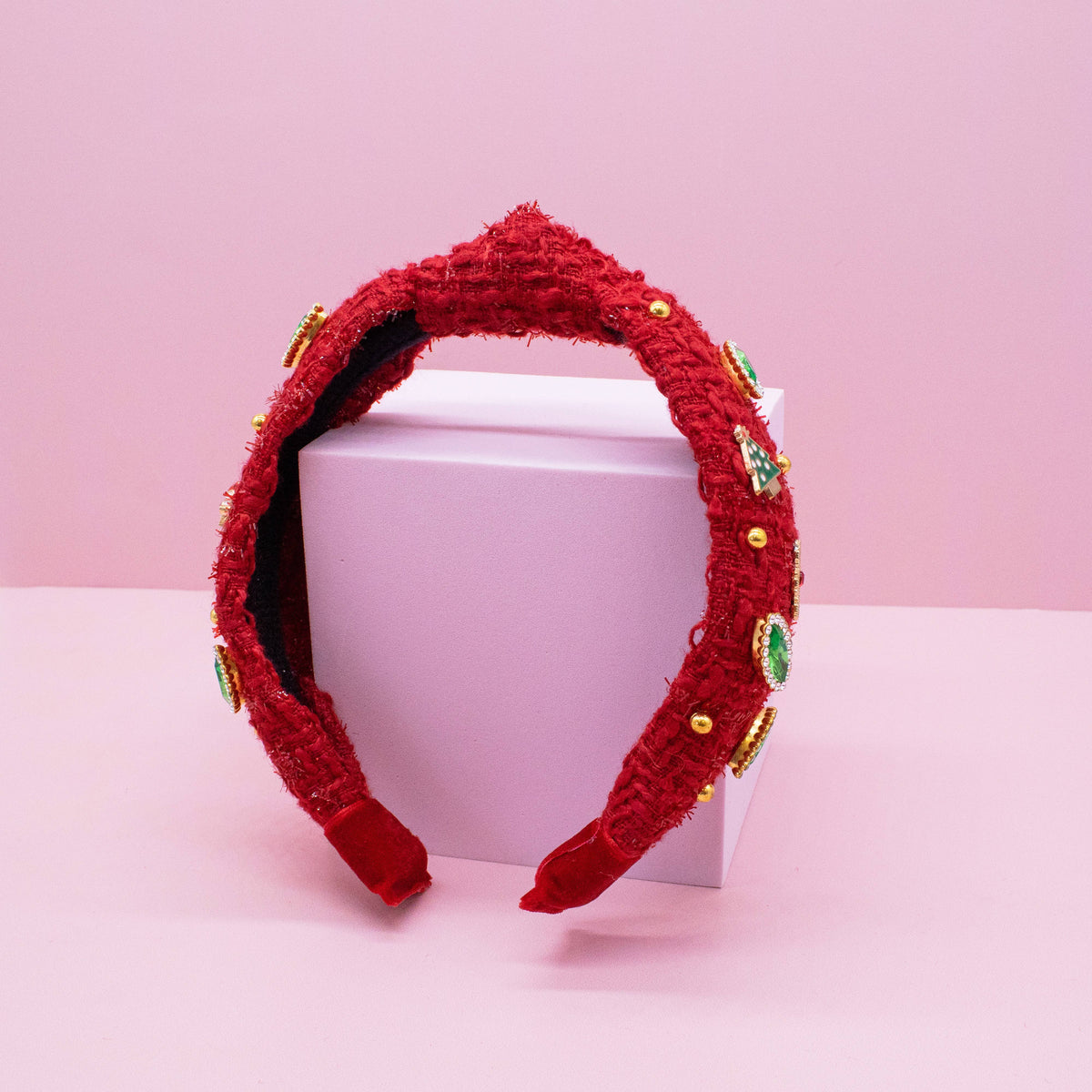 Christmas Tweed Knotted Headband