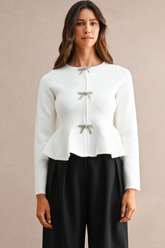 Dreaming Of A White Christmas Peplum