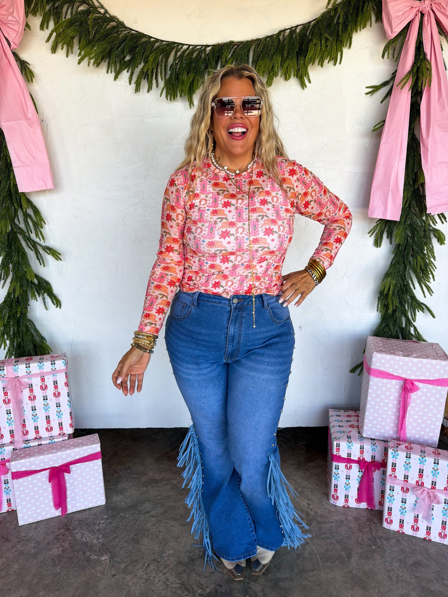 Merry Mesh Christmas Tops PREO