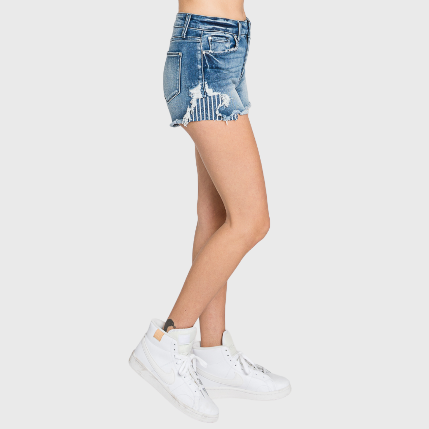 Miah Stripe Patch High Rise Shorts