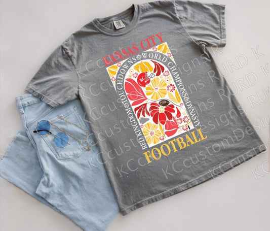 Gray Floral Chiefs Tee // Crew