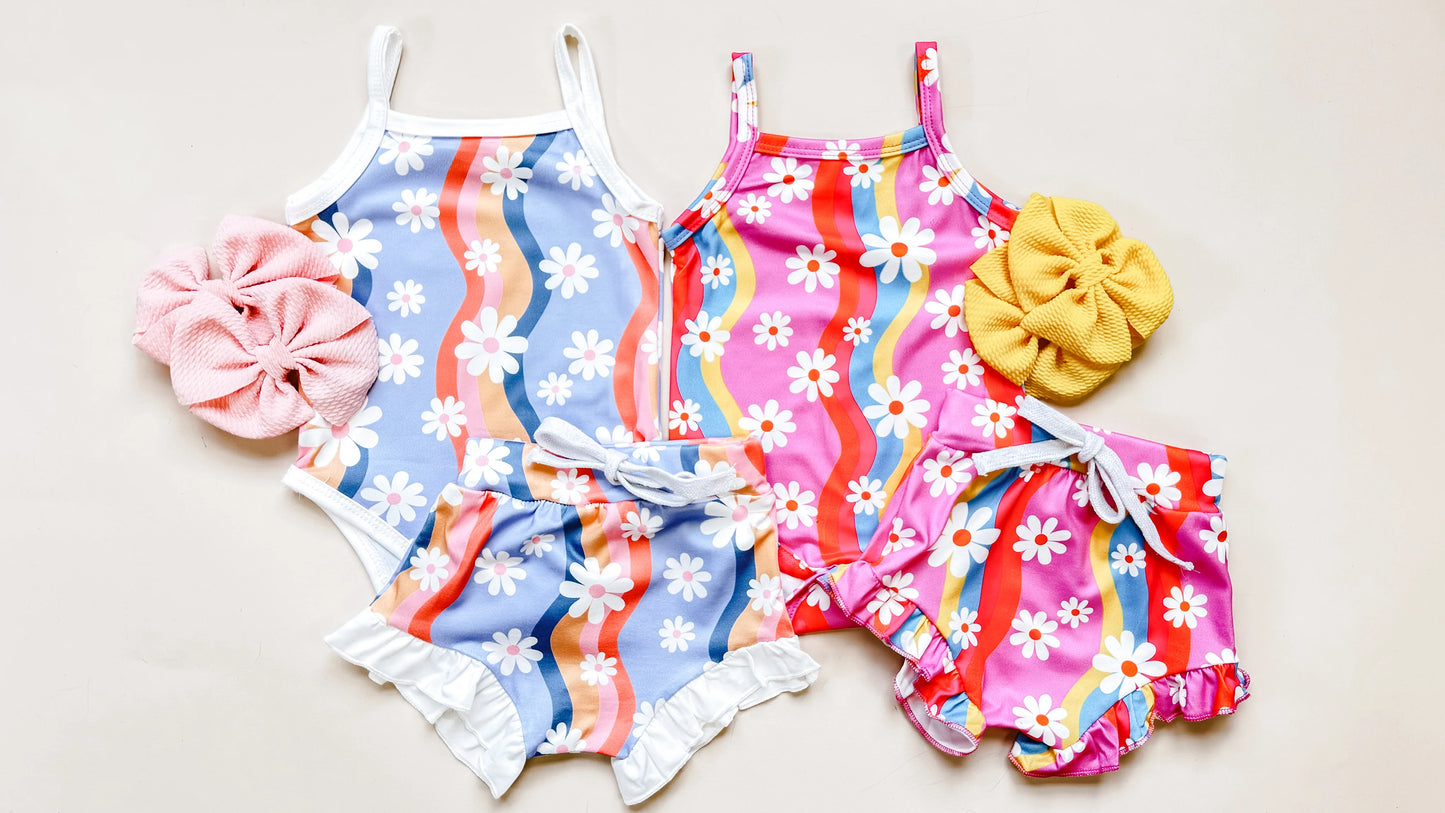 Groovy Pink Floral/Stripe Set