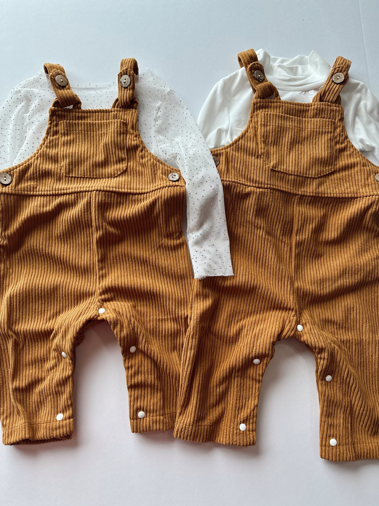 Neutral Corduroy Overalls