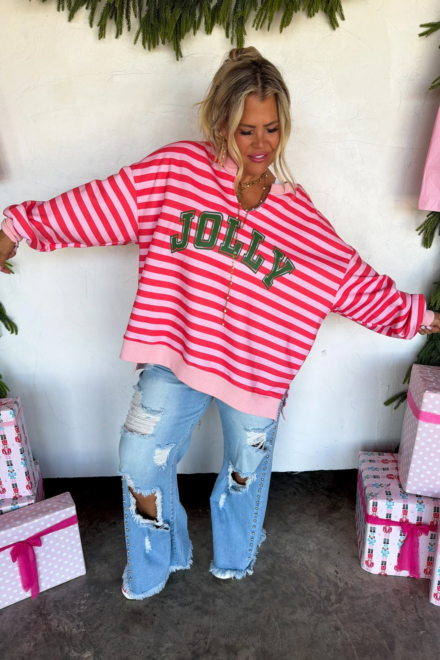 Oversized Preppy Very Merry Pullovers PREO