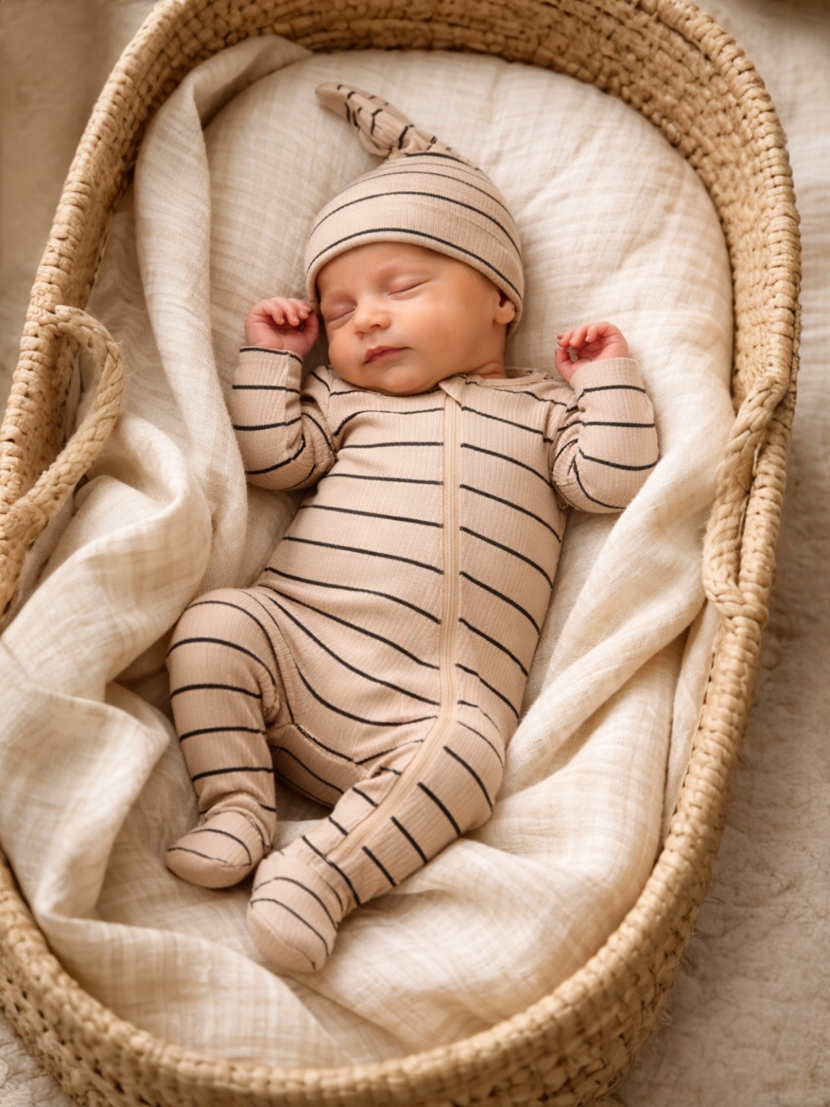 Jett Striped 2-Way Zip Footie Sleeper