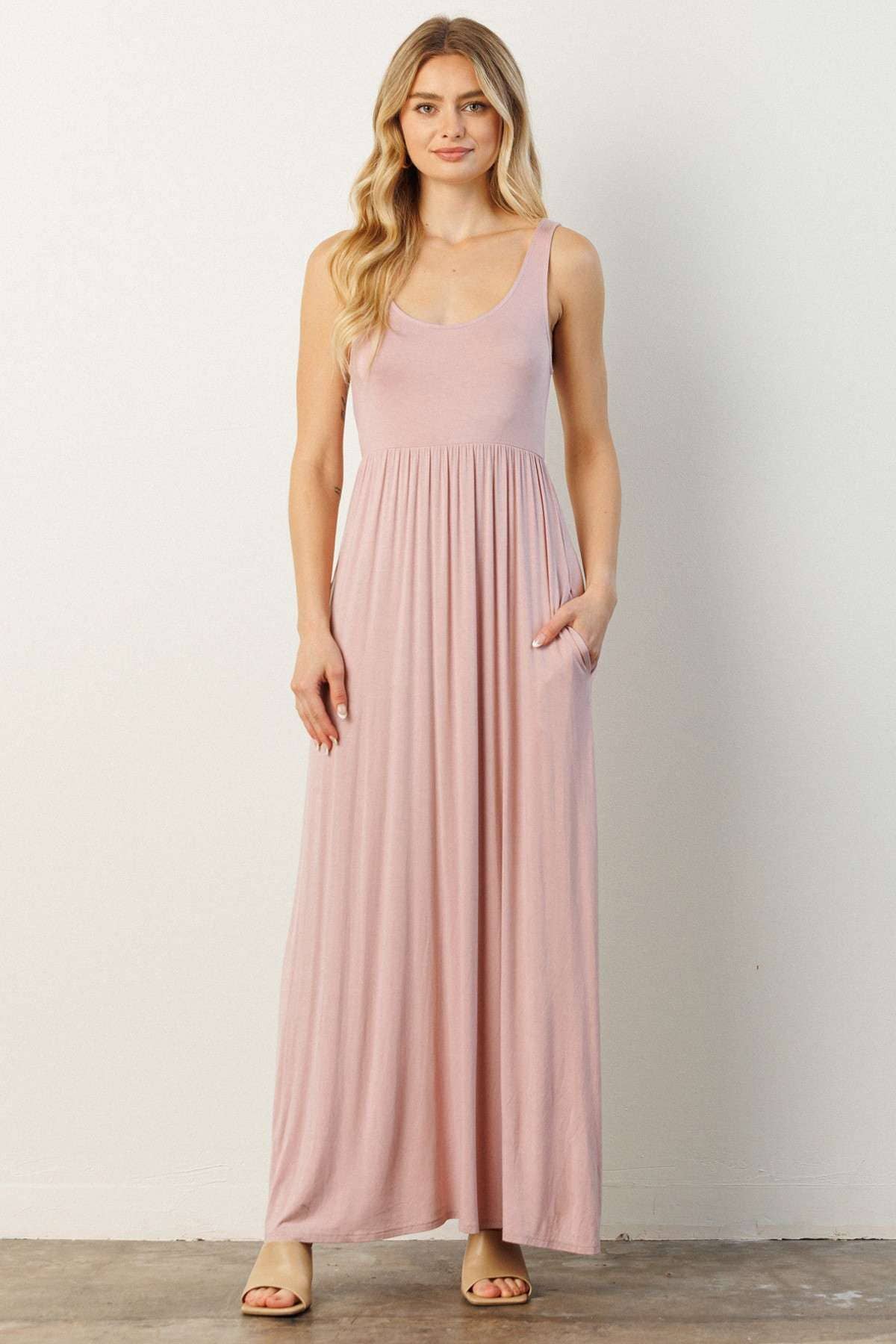Krysta Sleeveless Empire Waist Maxi Dress