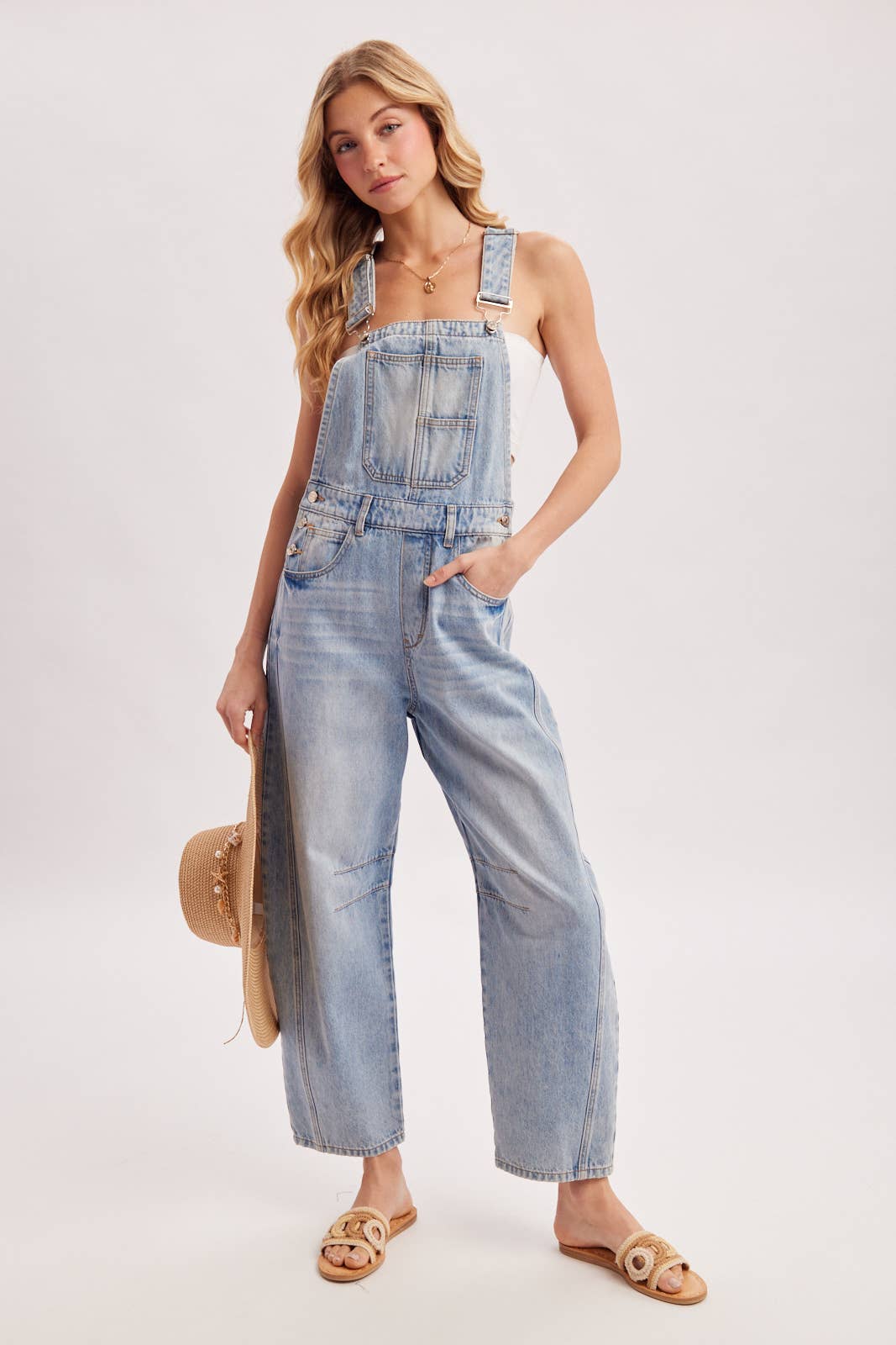 Darlin' Denim Barrel Overalls
