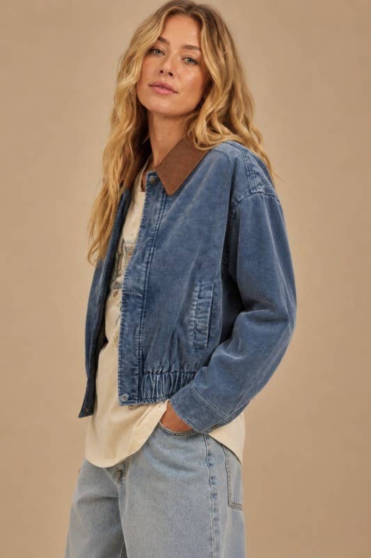 Mineral Wash  Corduroy Bomber Jacket