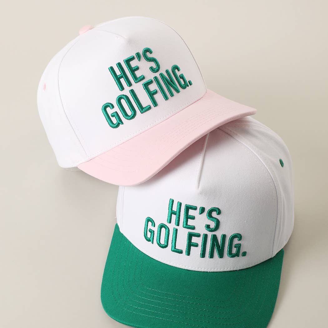 HE'S GOLFING 3D Embroidered Trucker Hat