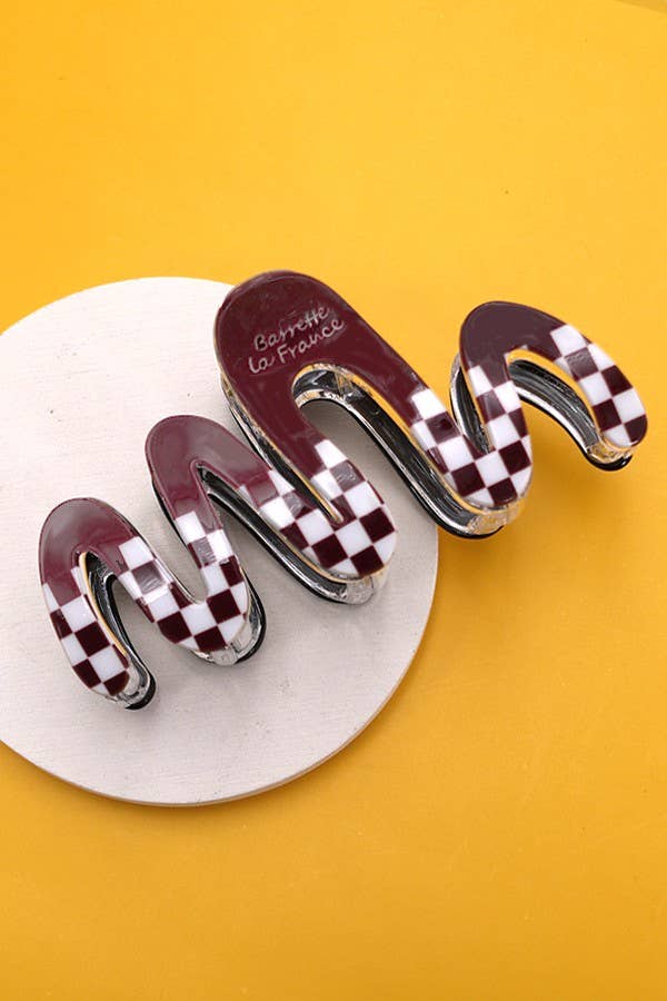 Jumbo Checkered Claw Clips