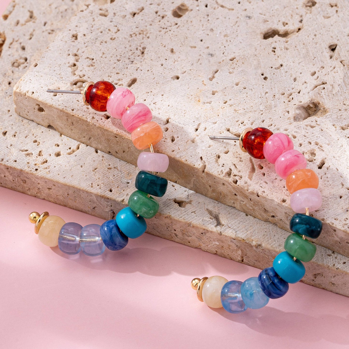 Take Me To Spain Rainbow Beaded Earrings