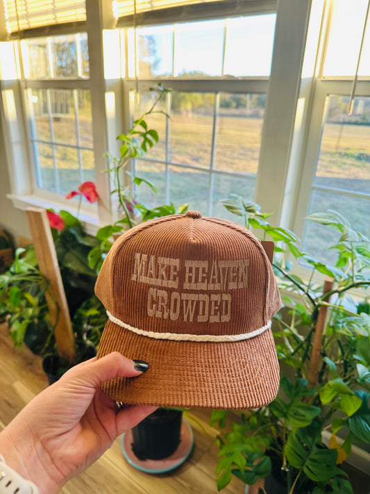 Make Heaven Crowded Corduroy Embroidered Hat