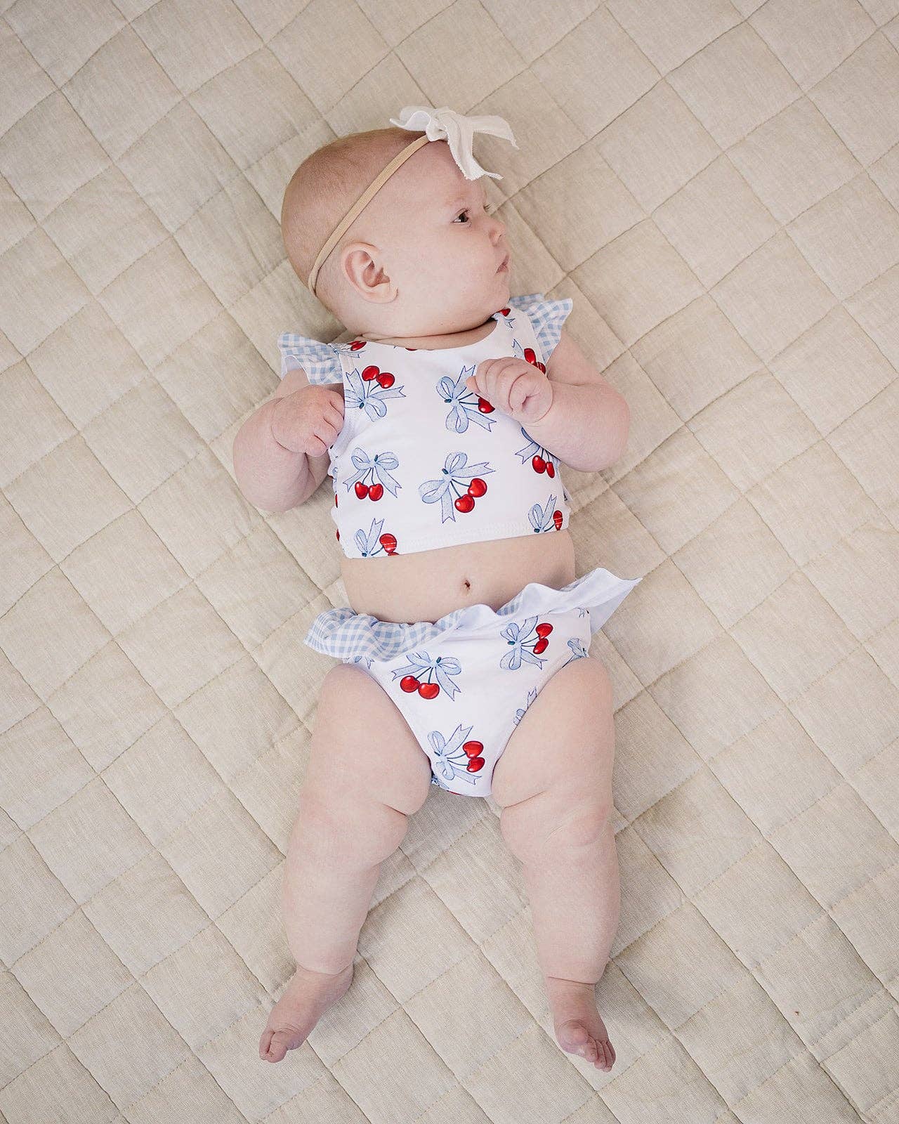 Baby Blue Cherry Two Piece Swimmie