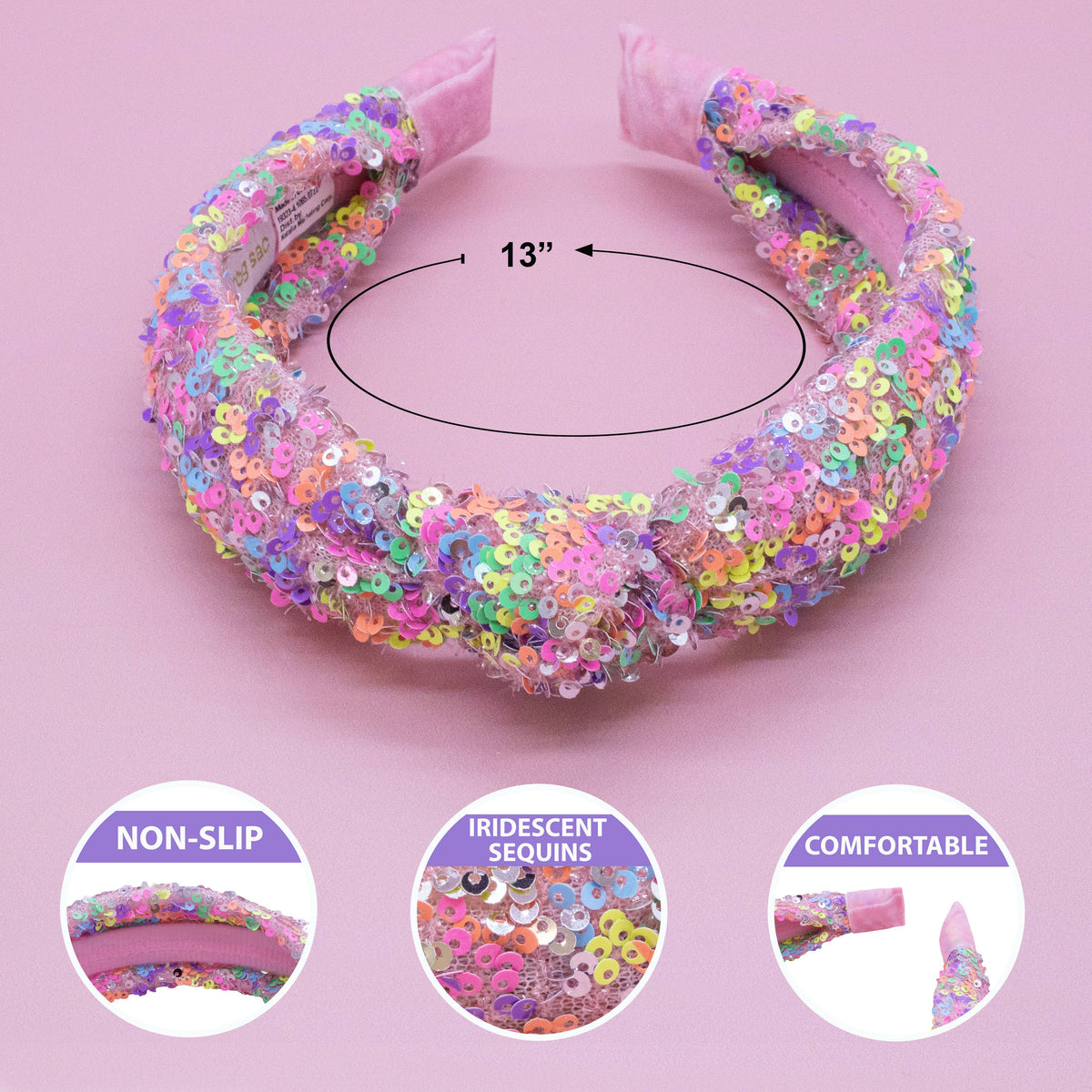 Kids Knotted Sequin Headband