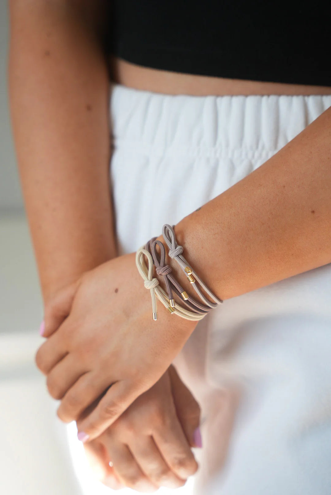 Emaley Double Knotted Hair Tie / Bracelet Trio