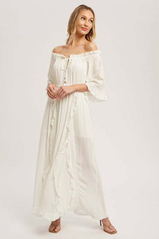 Off The Shoulder Boho Maxi Dress