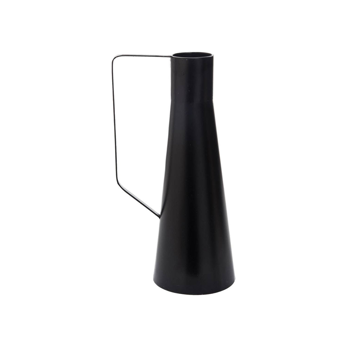 Zion Black Modern Farmhouse Metal Decorative Vase