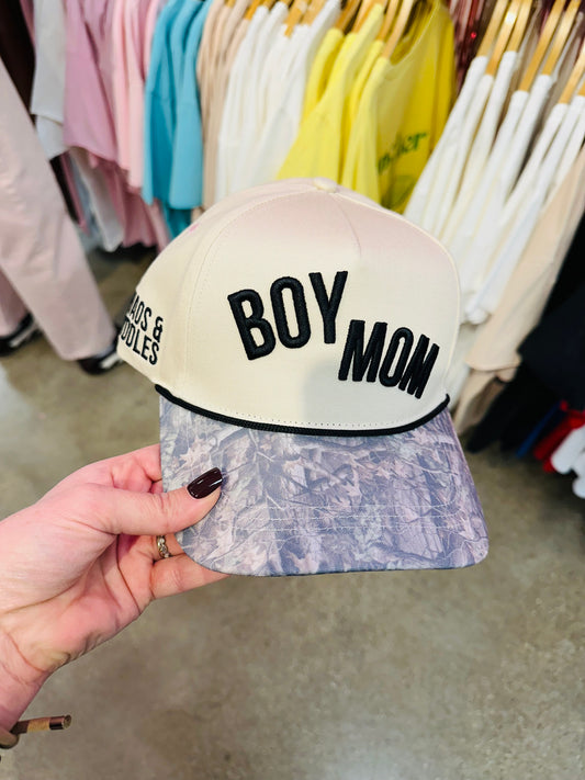 Boy Mom Embroidered Camo Hat