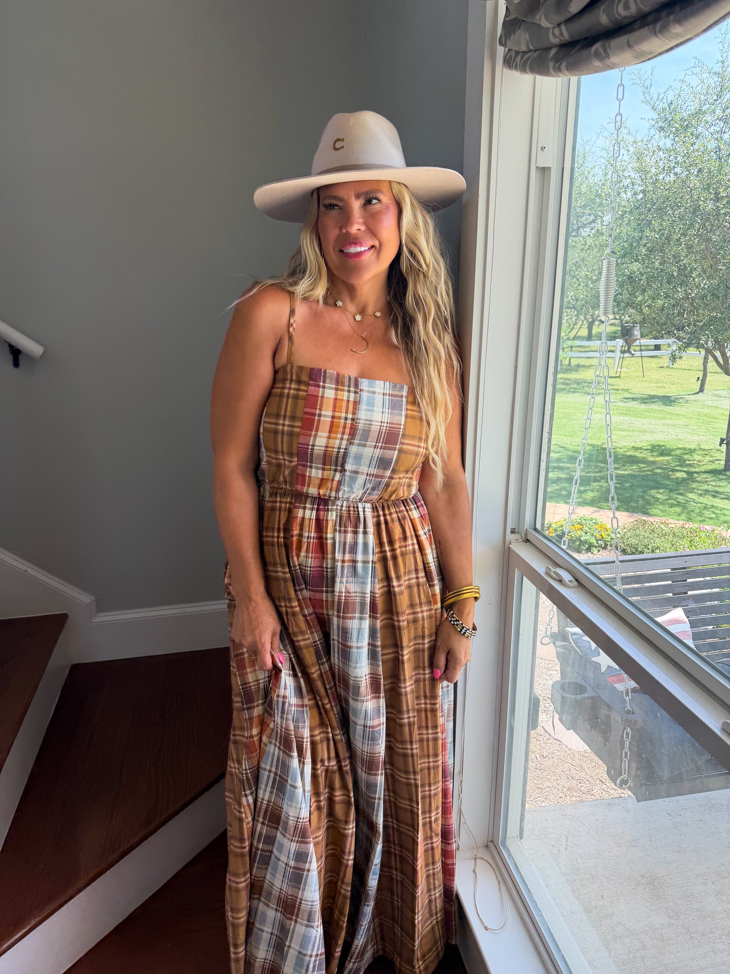 Creeklynn Plaid Maxi Dress PREO