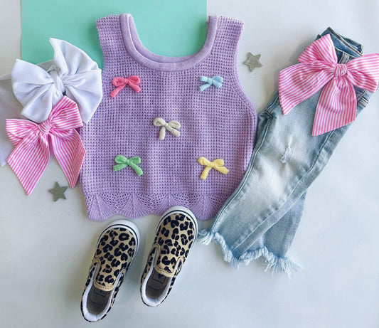 Girls Bowknot Sweater Tank RTS