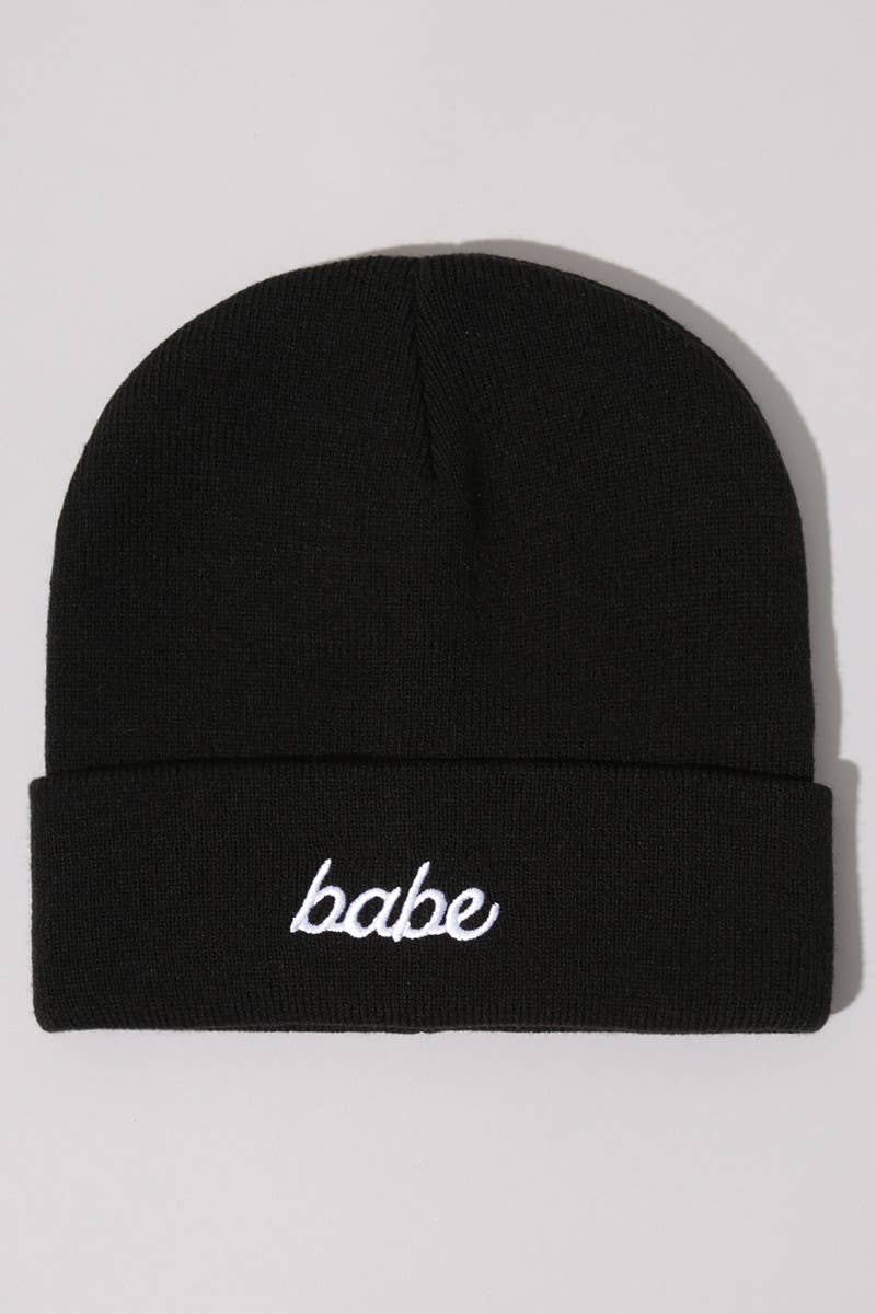 Babe Embroidered Cuffed Beanie