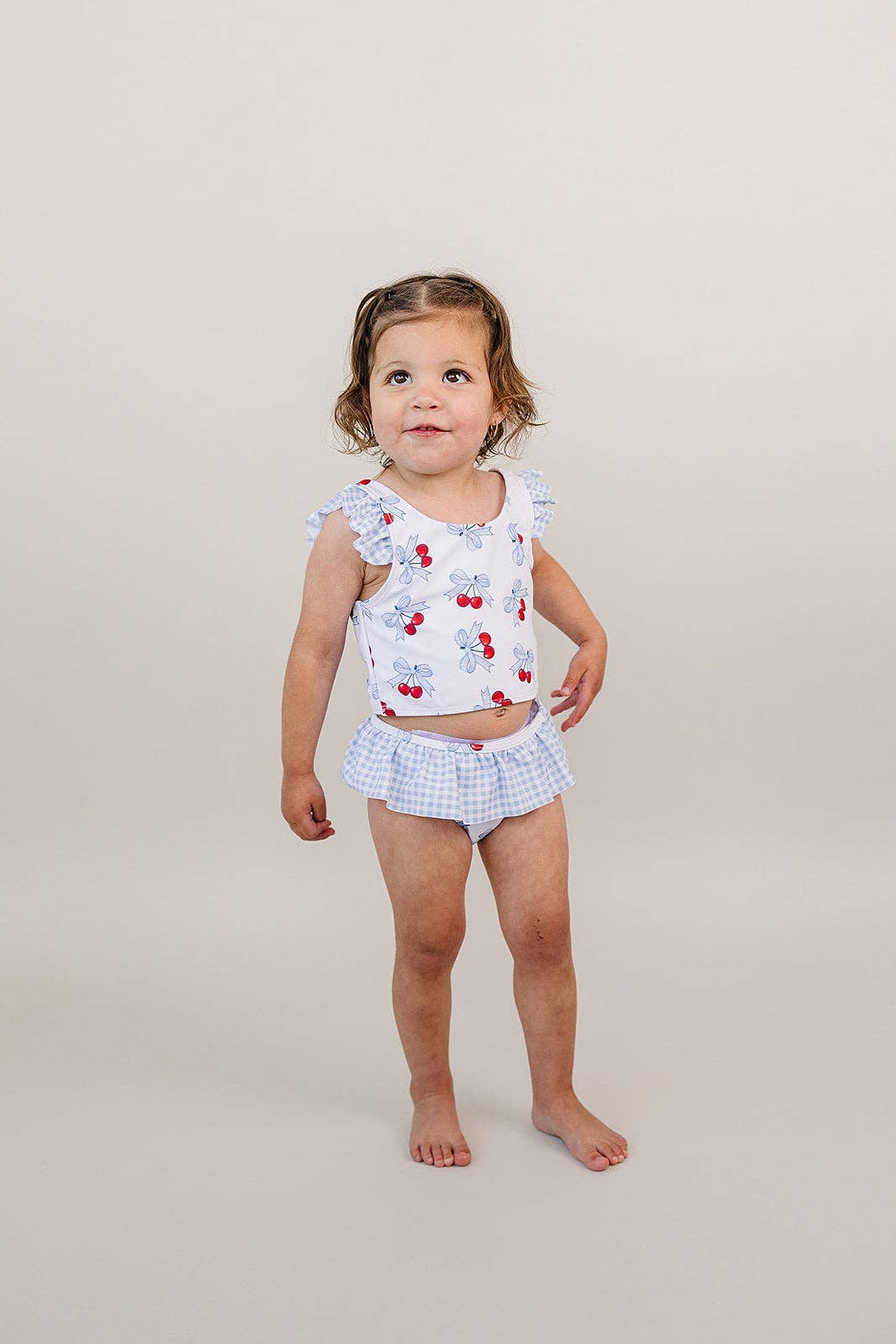 Baby Blue Cherry Two Piece Swimmie