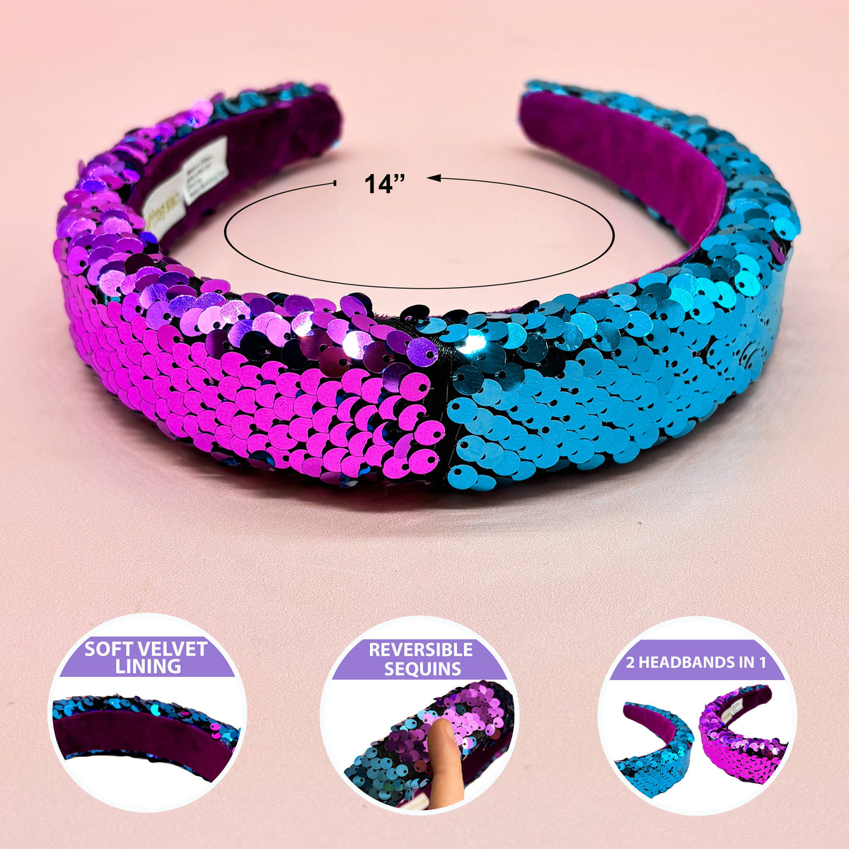 Reversible Sequins Headband
