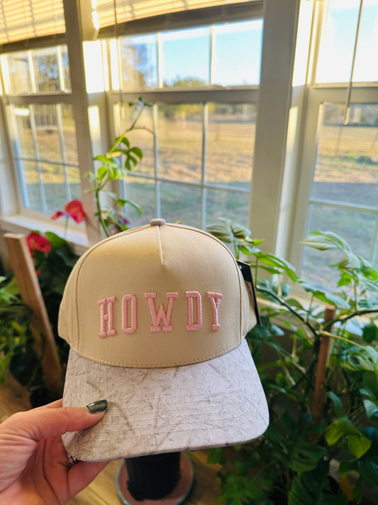Pink Howdy Camo Embroidered Hat