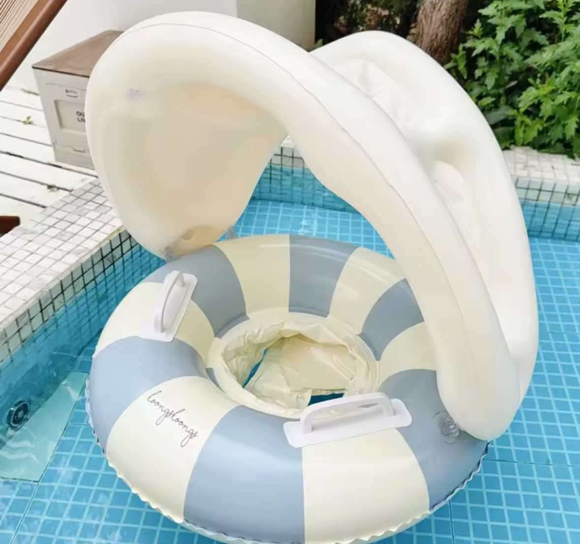 Retro Pool Float With Removable Sun Shade Baby/Toddler - RTS