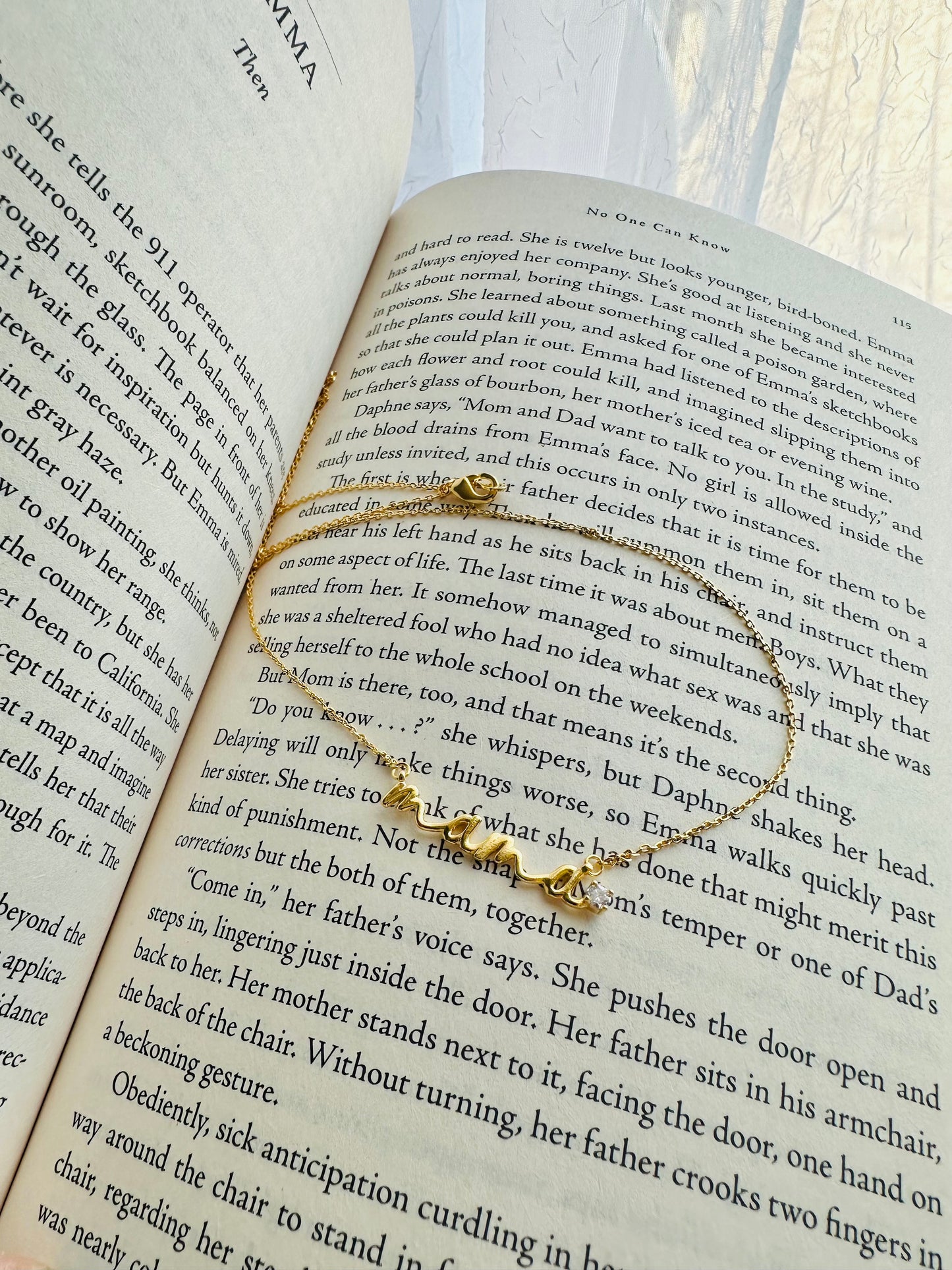 Gold Dipped Mama Script Necklace RTS