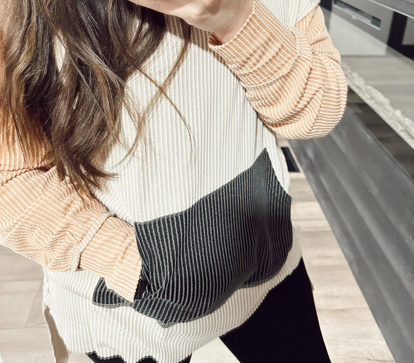 Norah Colorblock High-Low Hooded Top