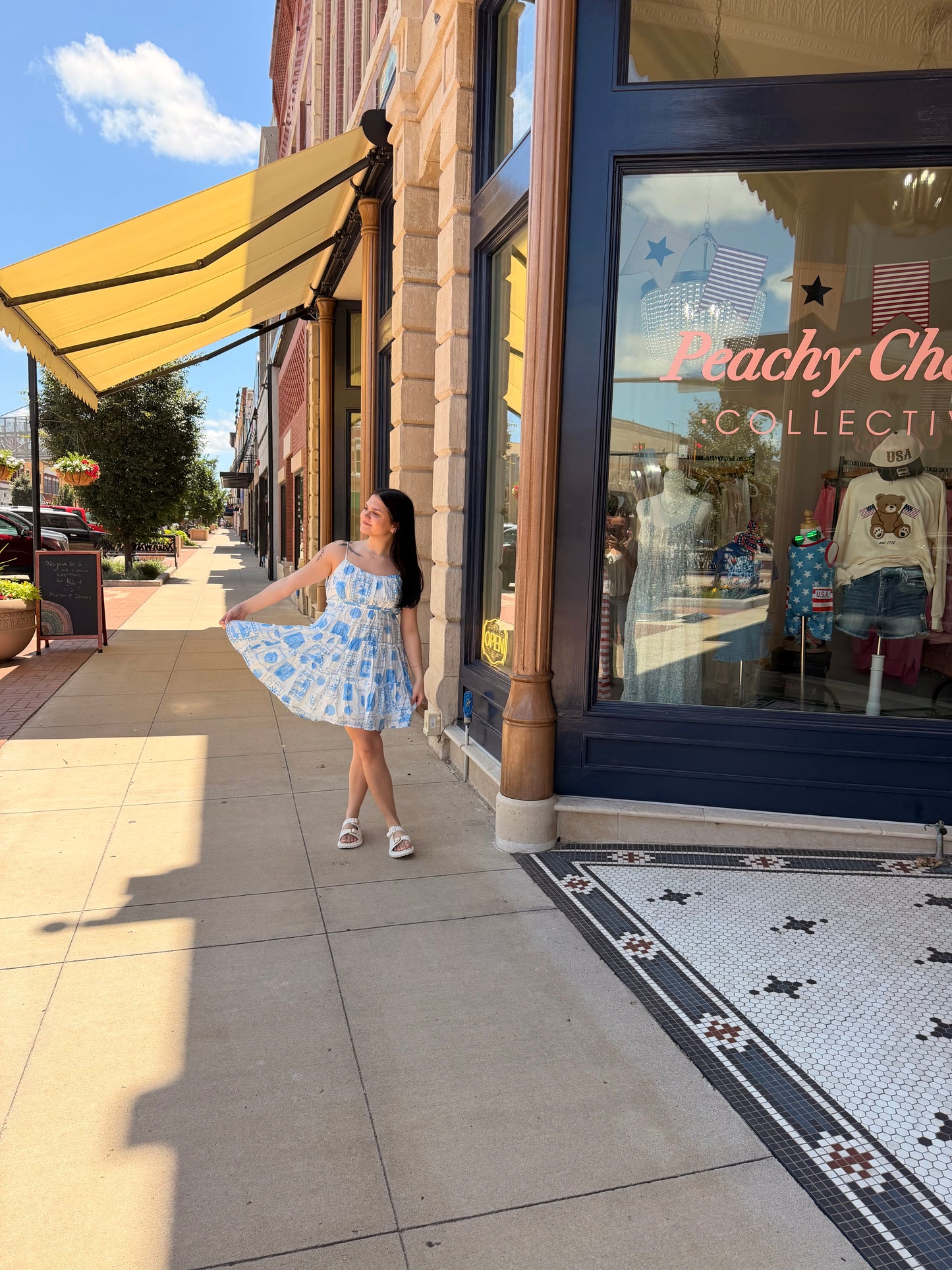 Coastal Postcard Mini Dress w/ Back Bow