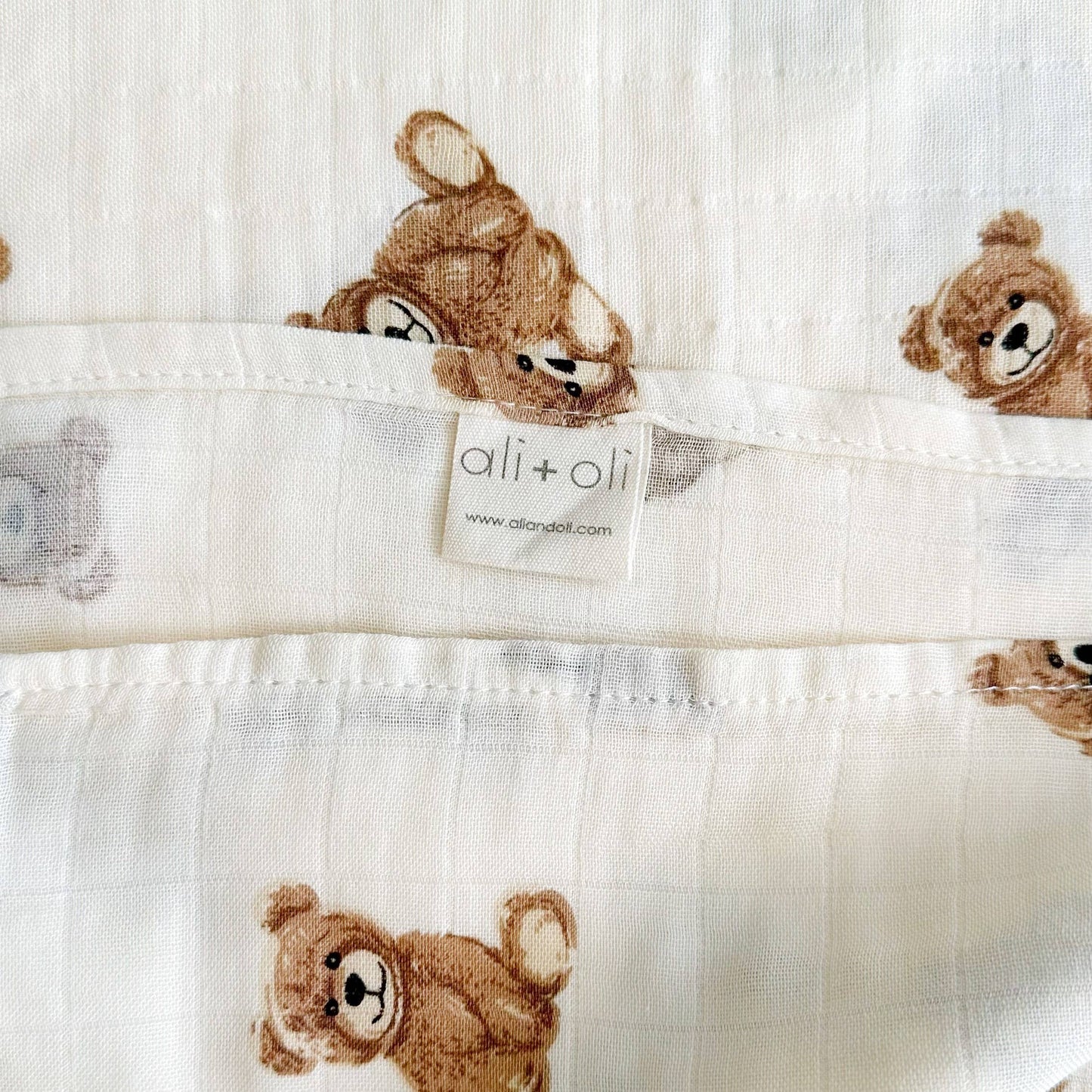 Bamboo Muslin Swaddle Teddy Bear Blanket