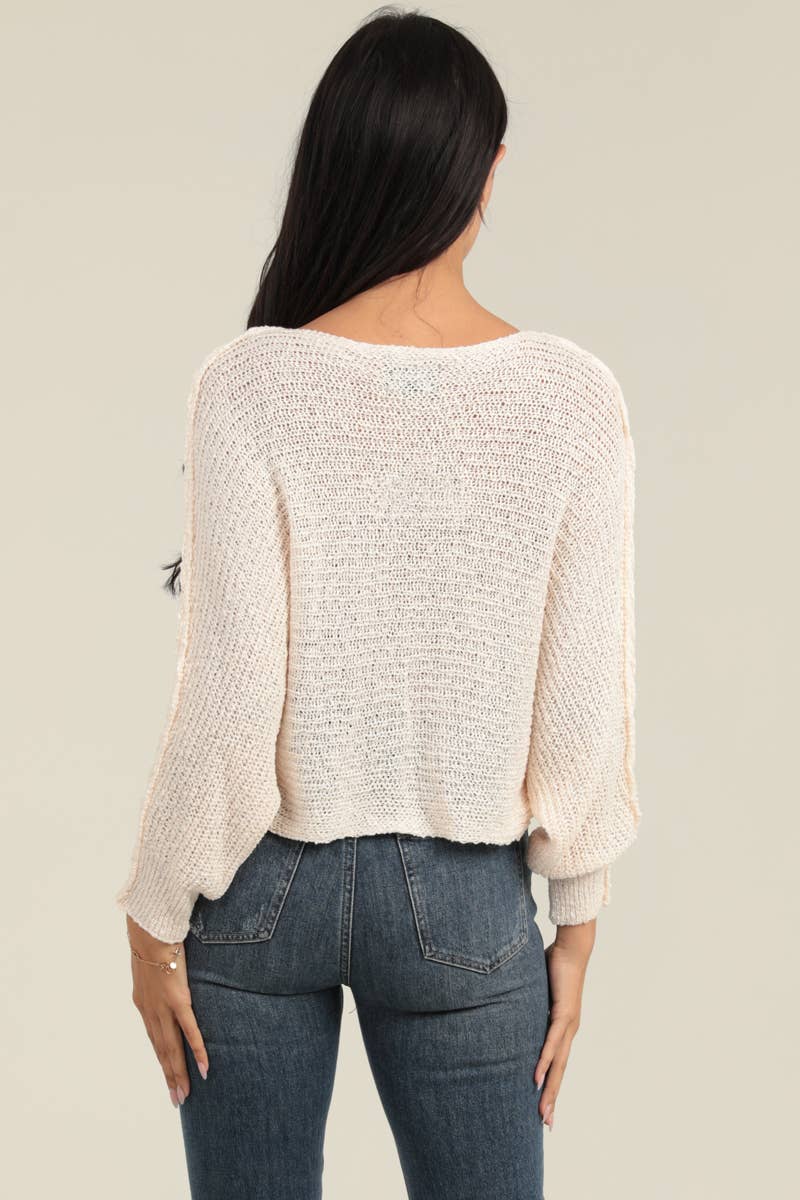 All Tied Up Tie Front Batwing Lightweight Cardigan