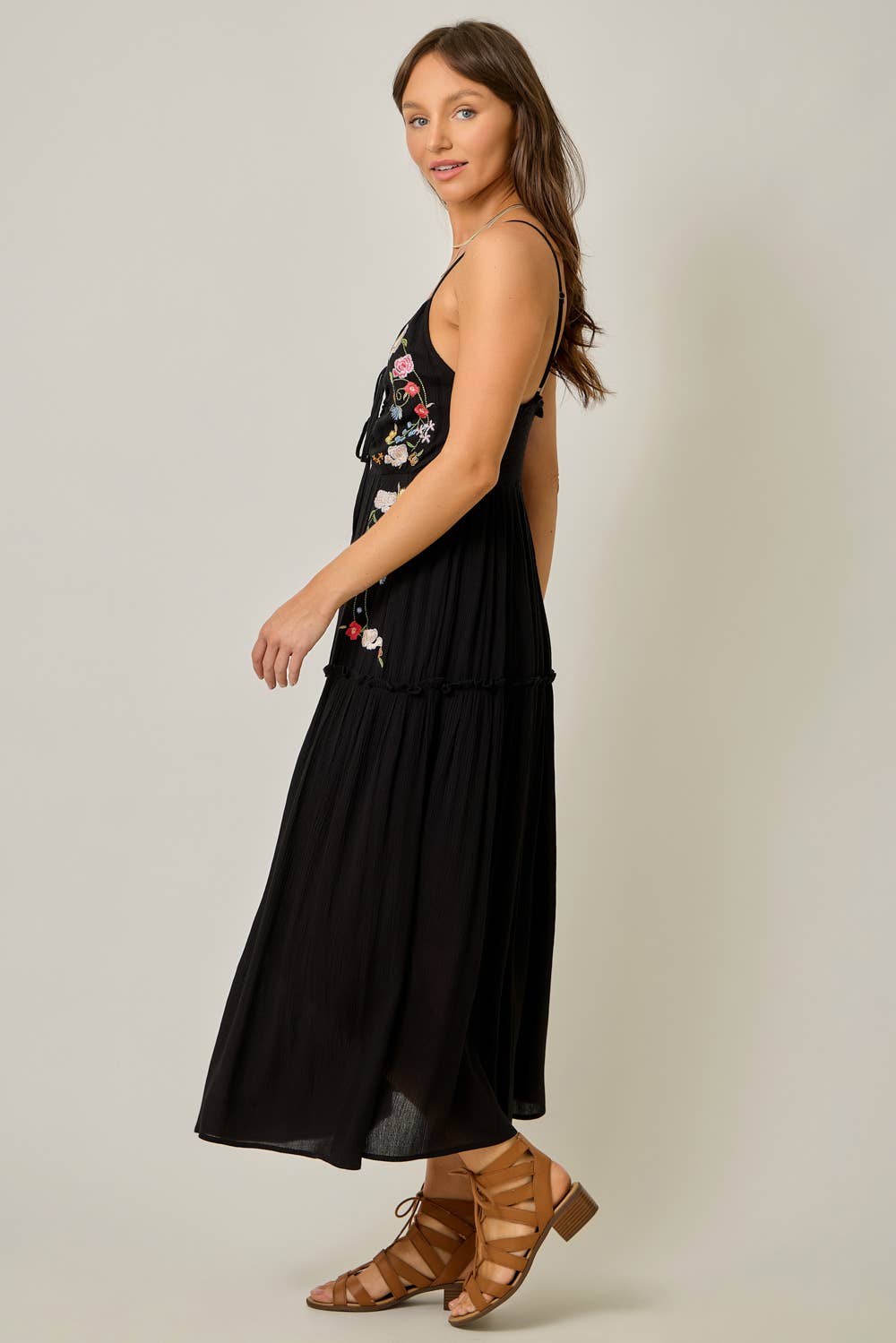 Danielle Embroidered Boho Midi Dress