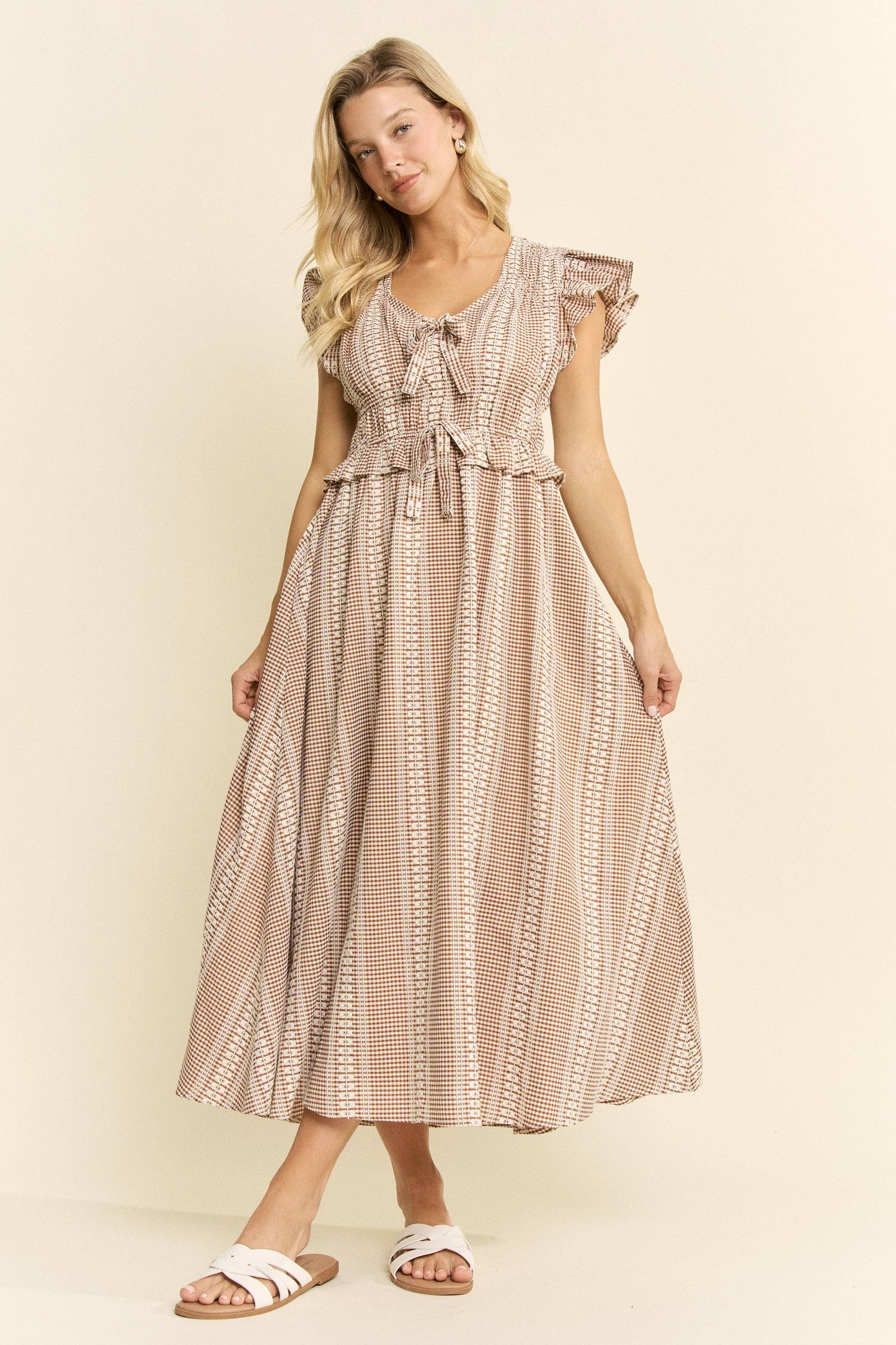 Vintage Smocked Midi Dress