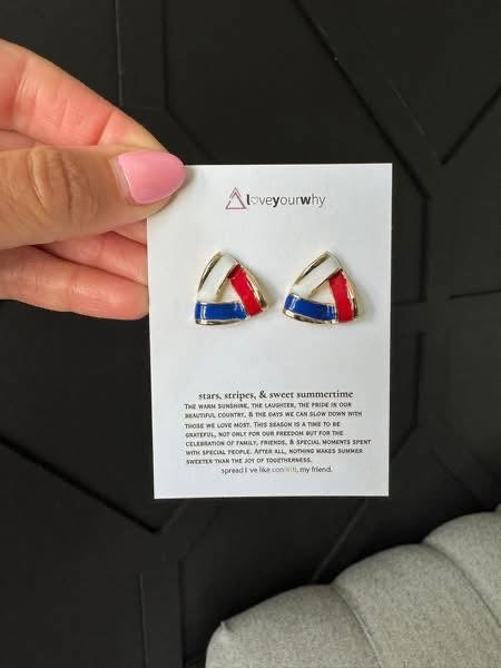 Patriotic Triangle Earrings